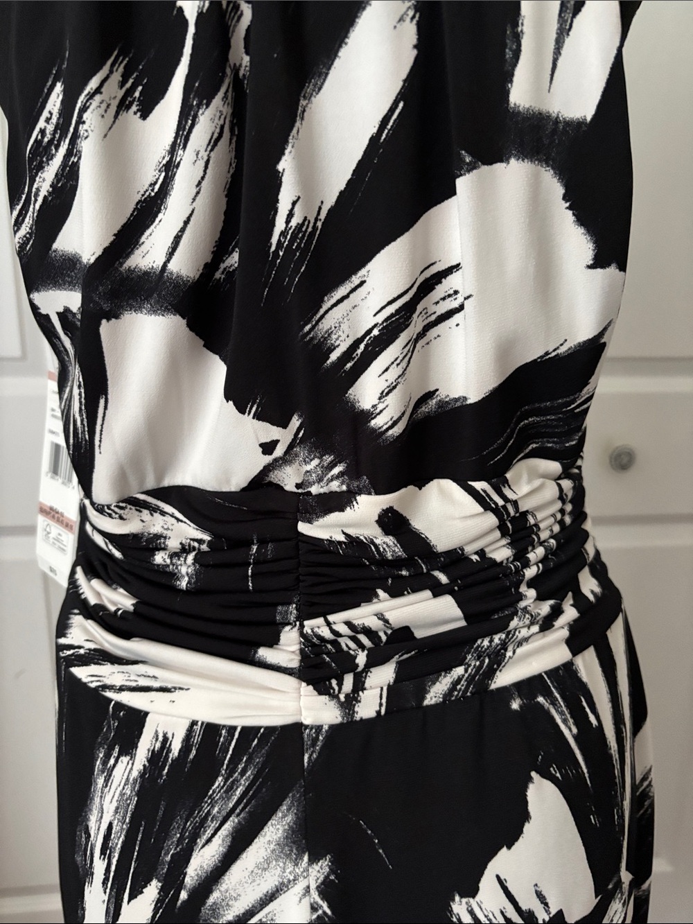 Black Label Black and White Halter Midi Dress - Picture 6 of 10
